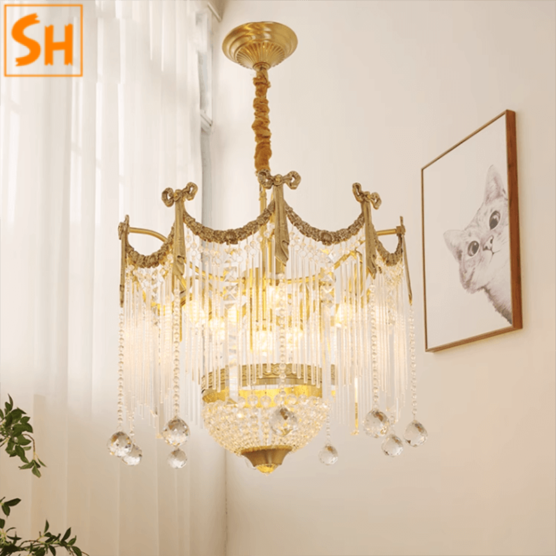 Đèn chùm pha lê thả trần sang trọng SH9987 Đèn chùm pha lê thả trần sang trọng SH9987