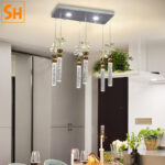 Đèn chùm pha lê họa tiết hoa nghệ thuật sáng tạo SHA8009