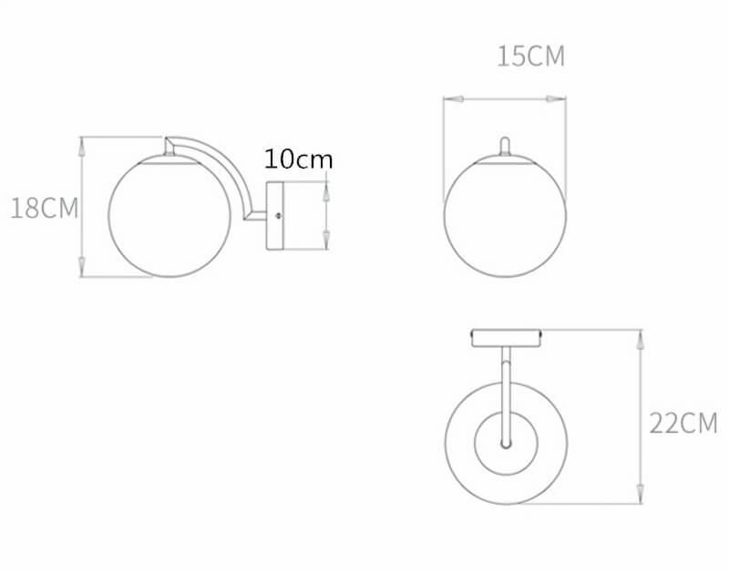 Đèn tường phòng ngủ hình quả cầu thủy tinh SH1822 5