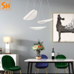 Đèn thả nhựa acrylic kiểu hình chiếc lá cuốn bay RND237 b