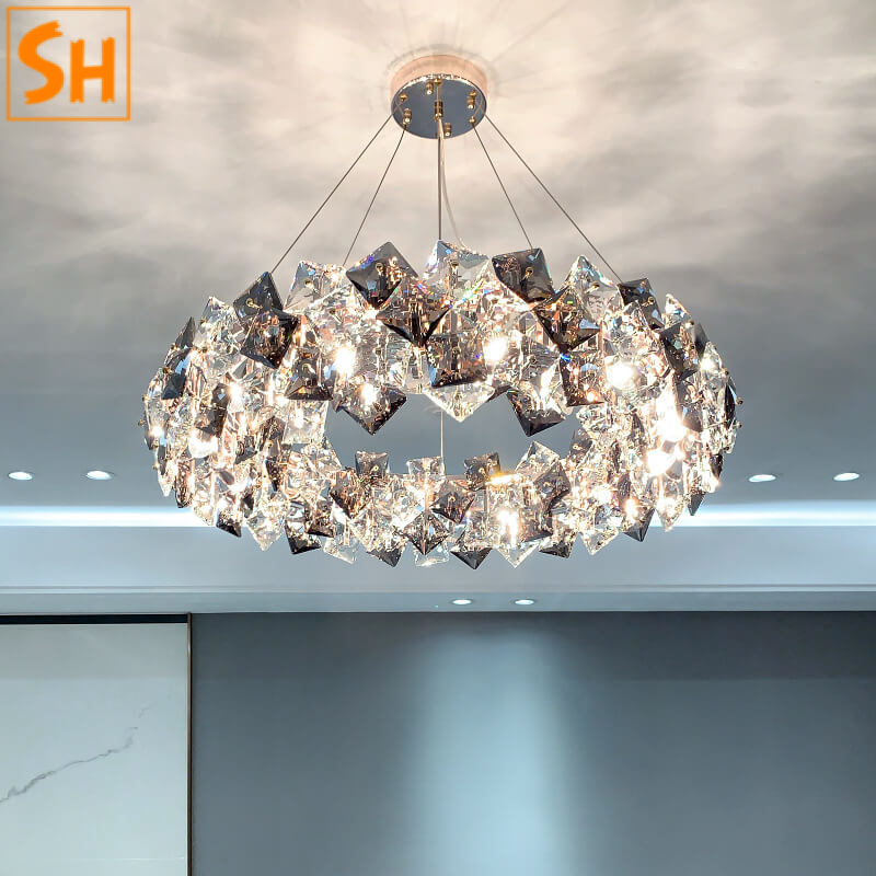 Đèn thả trần pha lê trong suốt lấp lánh SHF424 Đèn thả trần pha lê trong suốt lấp lánh SHF424