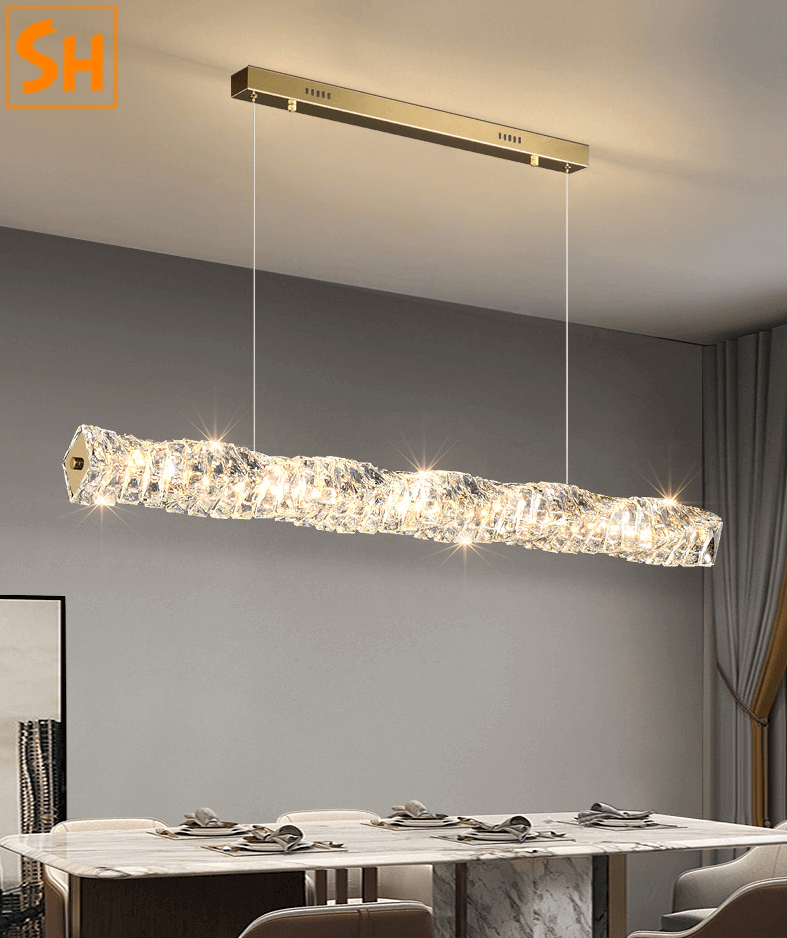 Đèn thả phòng ăn pha lê nguyên khối xoắn SH6582 Đèn thả phòng ăn pha lê nguyên khối xoắn SH6582