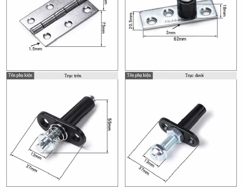 Phụ kiện cửa trượt xếp trọn bộ MZHF20/40