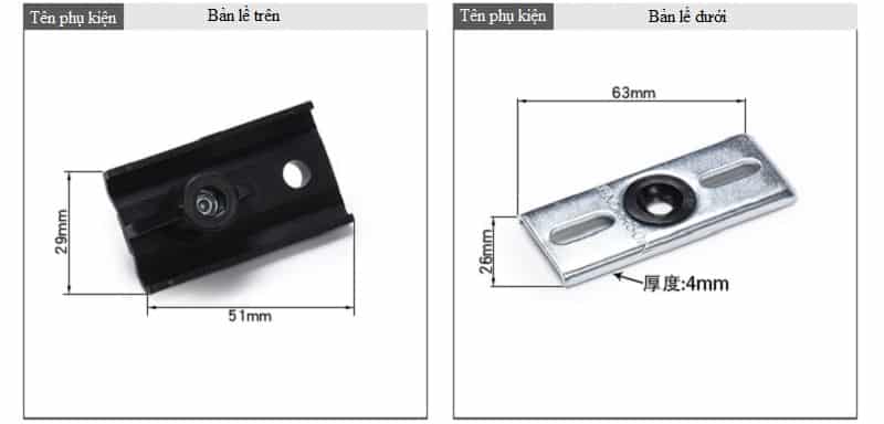 Phụ kiện cửa trượt xếp trọn bộ MZHF20/40