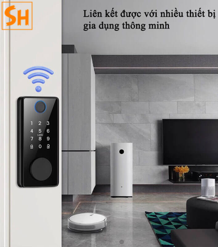 Khóa cửa điện tử vân tay thông minh tích hợp WM7077 6