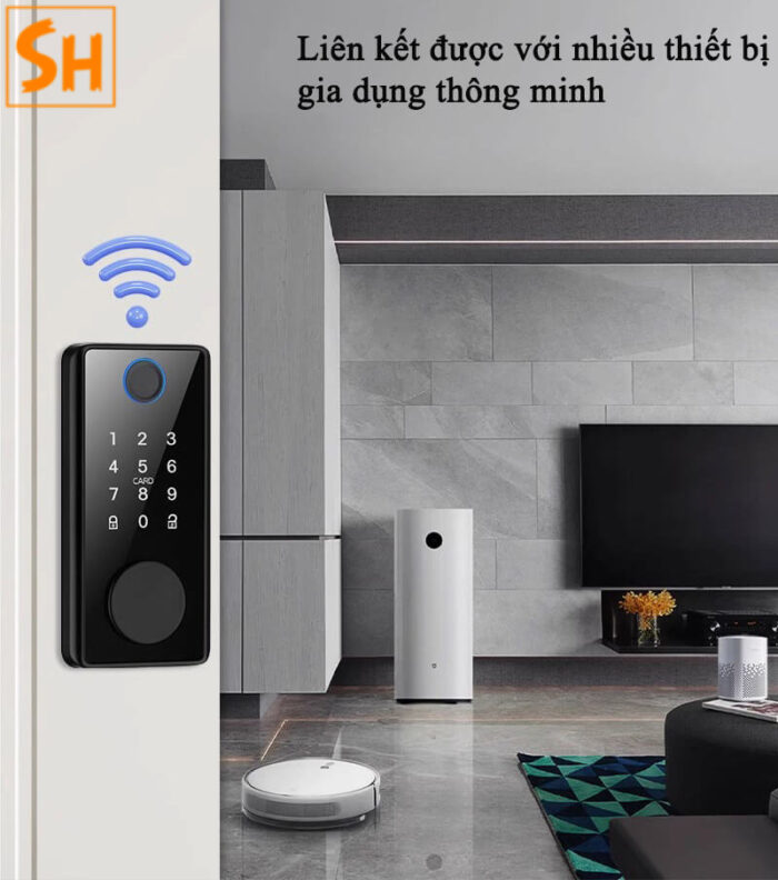 Khóa cửa điện tử vân tay thông minh tích hợp WM7077 6