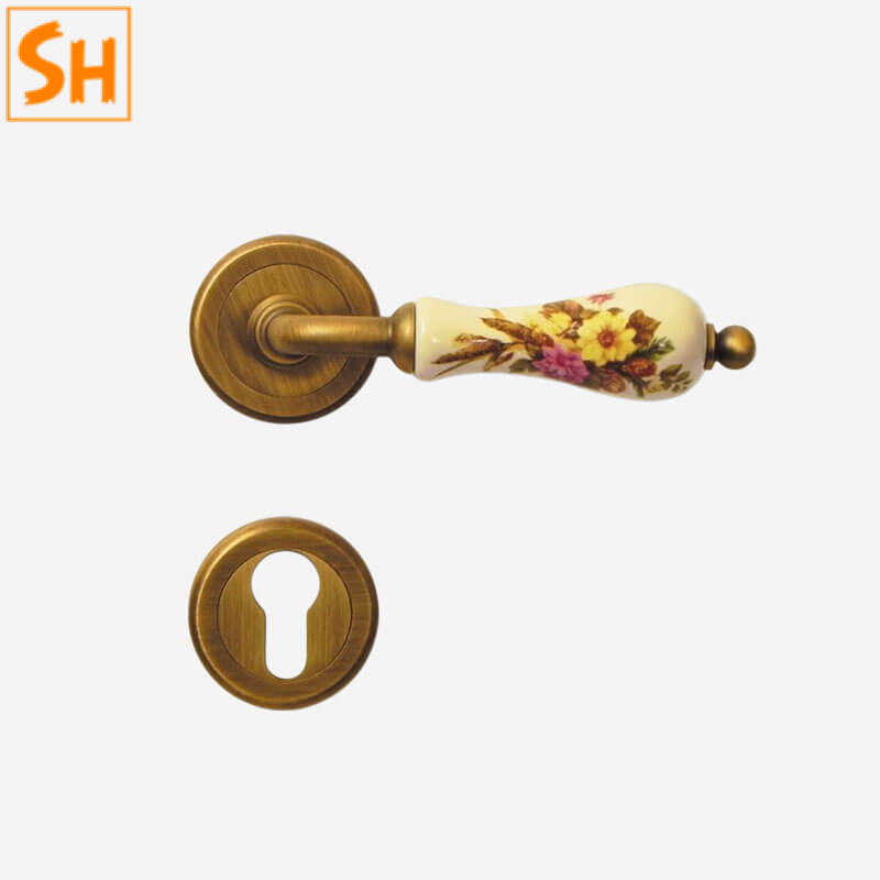 Khóa cửa tay cầm gốm sứ hoa văn đặc sắc LK2460 Khóa cửa tay cầm gốm sứ hoa văn đặc sắc LK2460