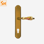 Khóa cửa tay cầm gốm sứ hoa văn đặc sắc LK2460