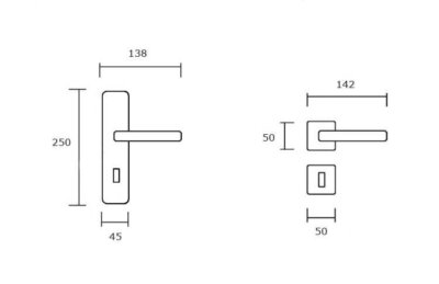 Khóa cửa tay cầm gốm sứ hoa văn đặc sắc LK2460