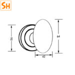 Khóa cửa không chìa hình oval bằng gốm sứ trắng PK5601