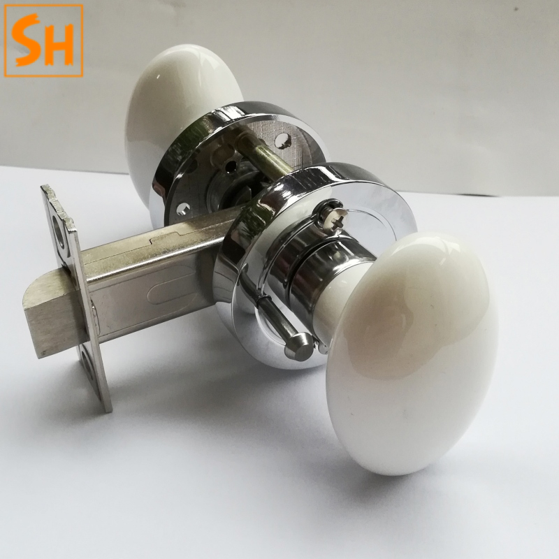 Khóa cửa không chìa hình oval bằng gốm sứ trắng PK5601 Khóa cửa không chìa hình oval bằng gốm sứ trắng PK5601