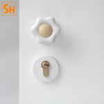 Khóa cửa thông phòng đồng thau hình hoa cúc SHT6920 6