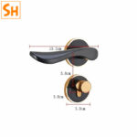 Khóa cửa tay gạt hợp kim nhôm phối viền vàng AL9159-2