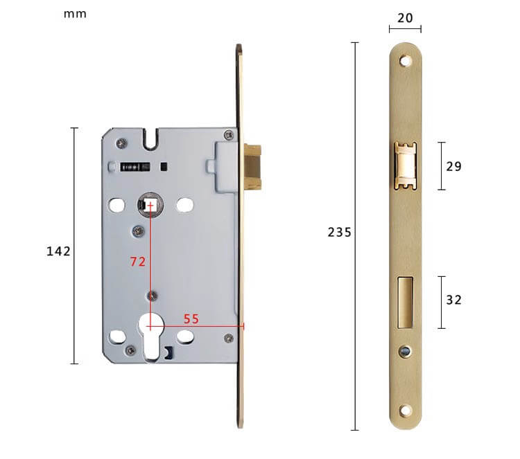 Khóa cửa phân thể tay gạt hiện đại FTR303 10