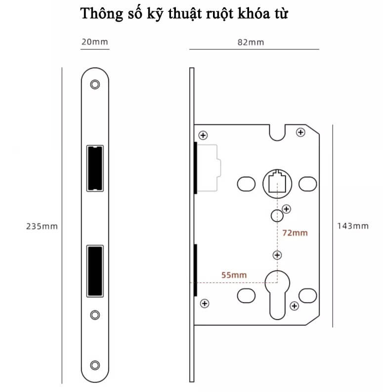 Khóa cửa tay nắm tròn hợp kim kẽm kiểu Đức KB70 17