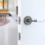 Khóa cửa tay gạt gốm sứ giá rẻ DG09