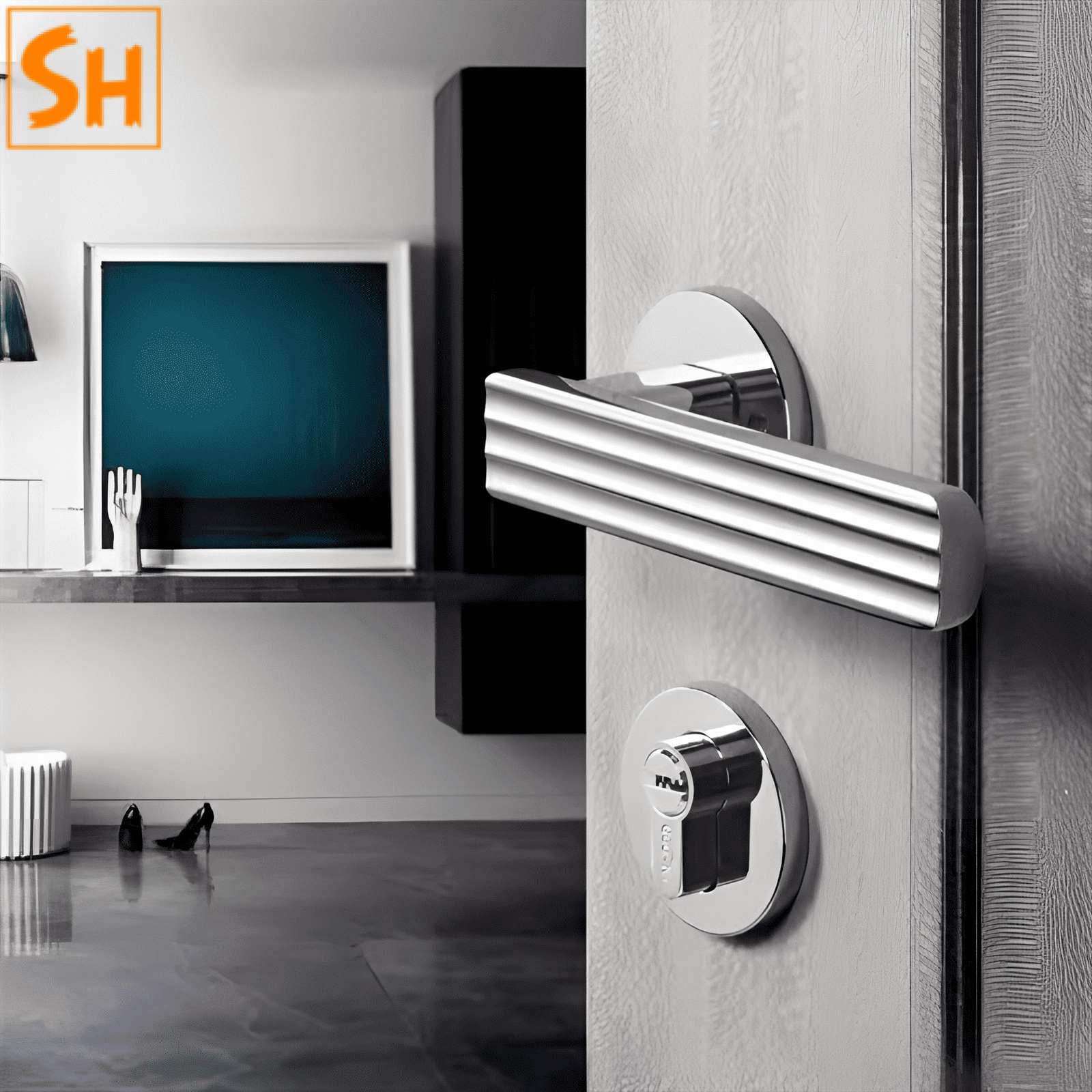 Khóa cửa tay gạt hợp kim kẽm hiện đại tối giản SHC213 Khóa cửa tay gạt hợp kim kẽm hiện đại tối giản SHC213