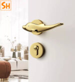 Khóa cửa tay gạt hợp kim hình chú cá heo CD6847 5