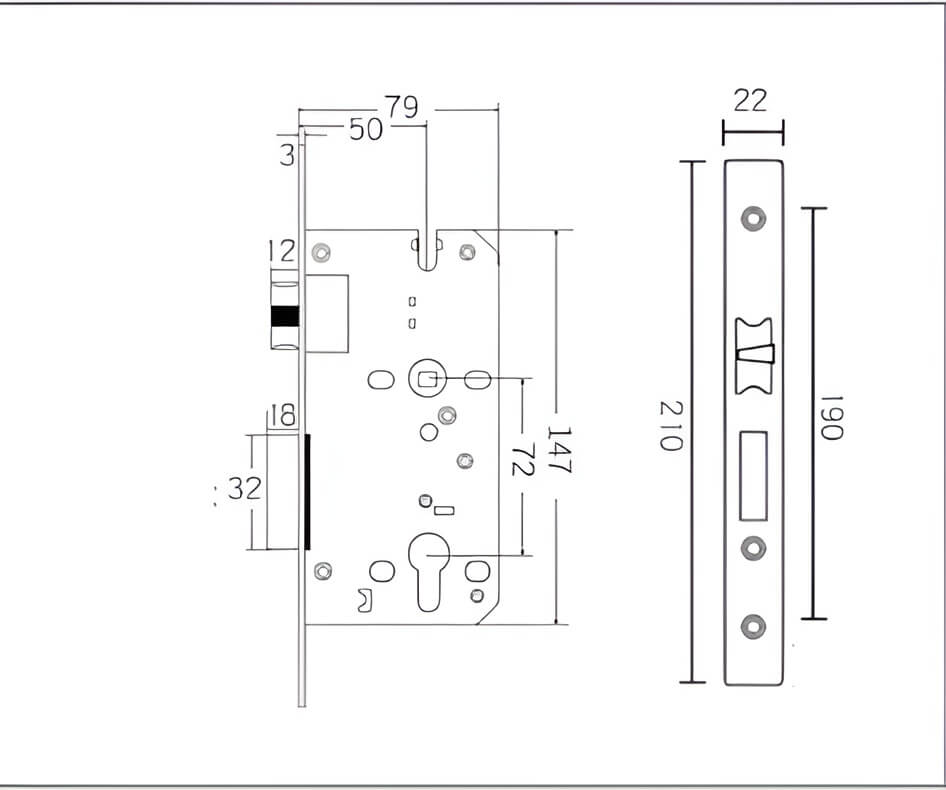 Khóa cửa phân thể hợp kim kẽm hiện đại Bắc Âu KB5988 9