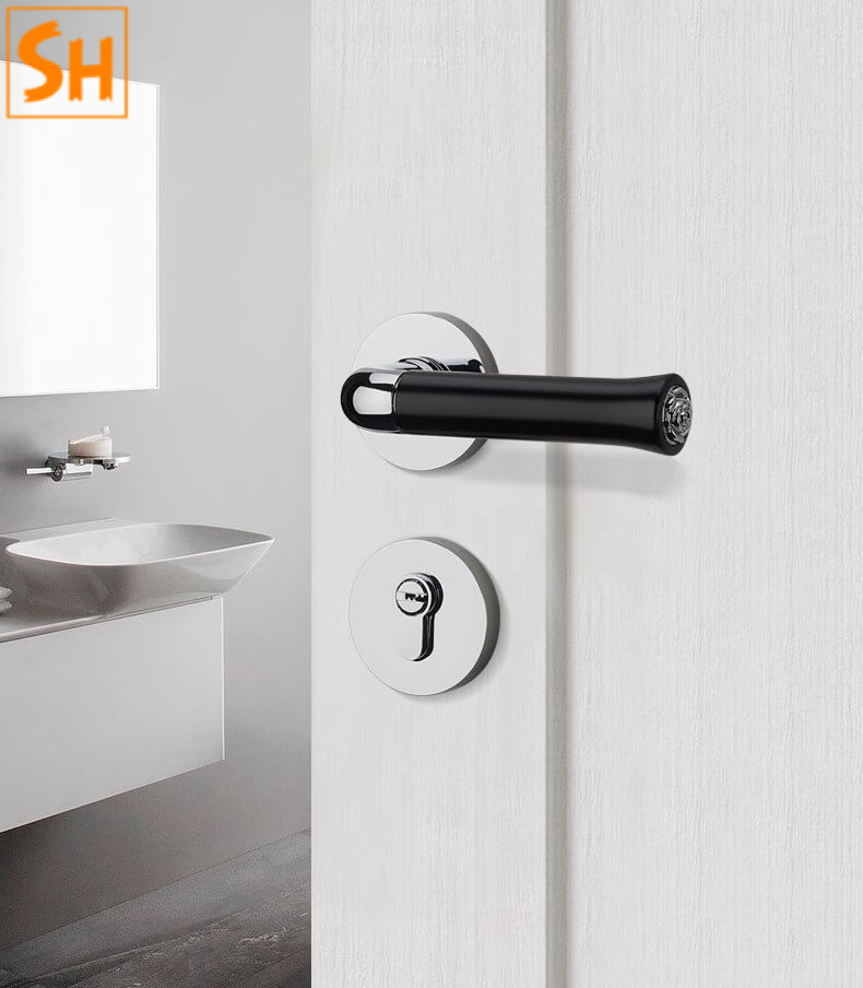 Khóa cửa tay gạt hợp kim kẽm họa tiết hoa hồng KB6167 1 Khóa cửa tay gạt hợp kim kẽm họa tiết hoa hồng KB6167