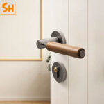 Khóa cửa hợp kim kẽm tay cầm bằng gỗ GF019