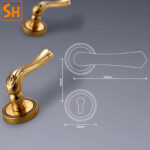 Khóa cửa thông phòng đồng thau cao cấp HT3648 b