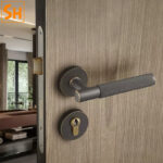 Khóa cửa tay gạt đồng dạng khía kiểu Pháp RH6315 c