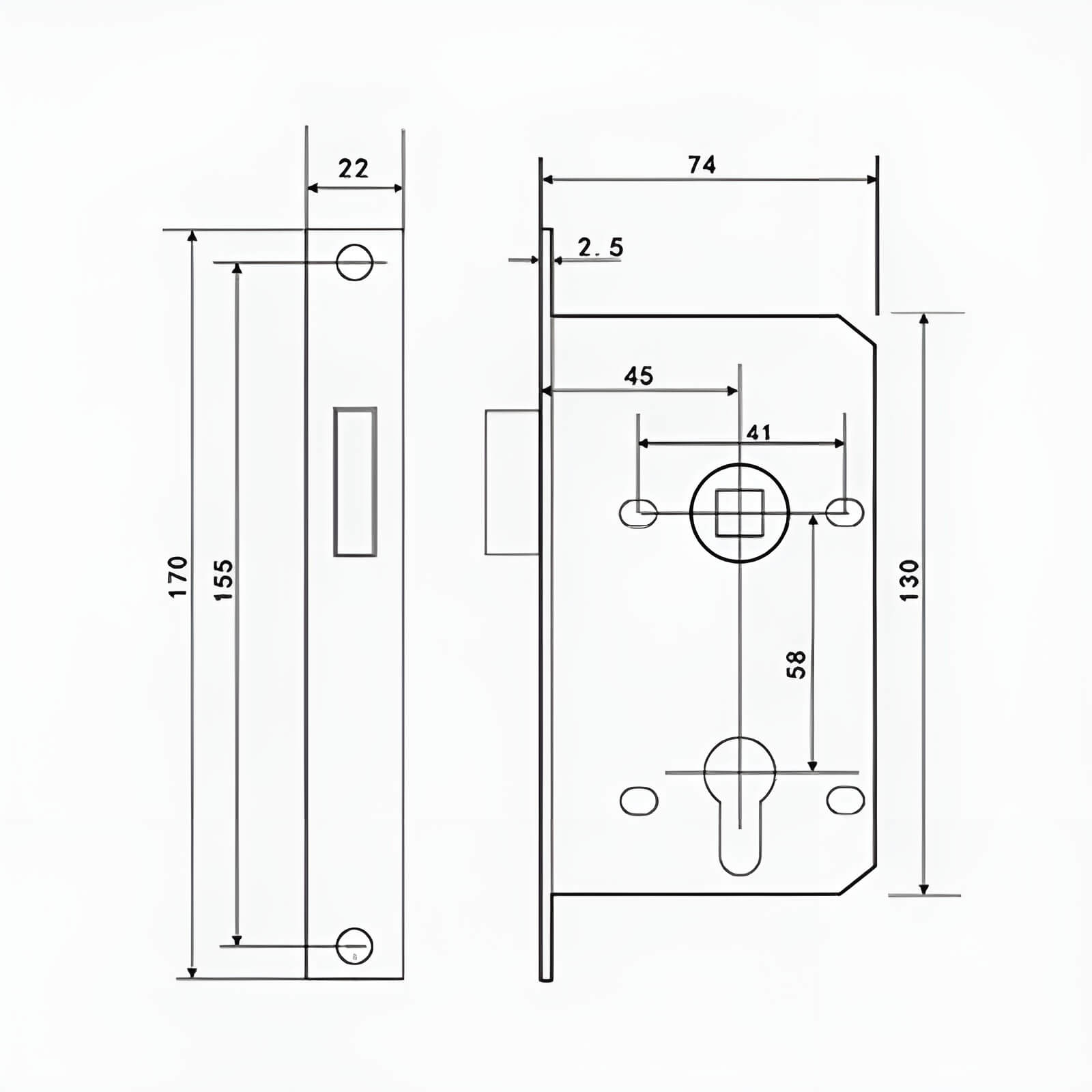 Khóa cửa phòng hợp kim kẽm tối giản LD7058 7