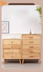Núm tay nắm tủ bằng gỗ nguyên khối tối giản ZYMZ020 6