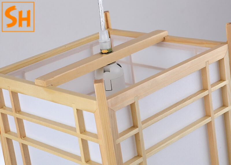 Đèn lồng thả trần bằng gỗ thông kiểu Nhật Bản ZGY158 7