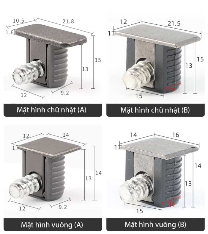 Pát đỡ vách ngăn hợp kim kẽm cho tủ gỗ BTC3840 12