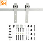 Ray trượt barn door cánh phẳng đơn màu bạc RT9448 4