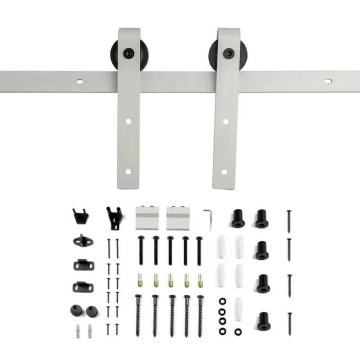 Ray trượt barn door cánh phẳng đơn màu bạc RT9448 4