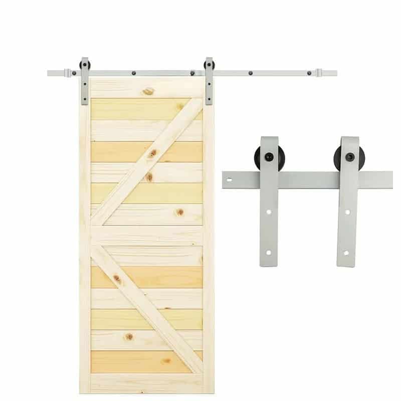 Ray trượt barn door cánh phẳng đơn màu bạc RT9448 5