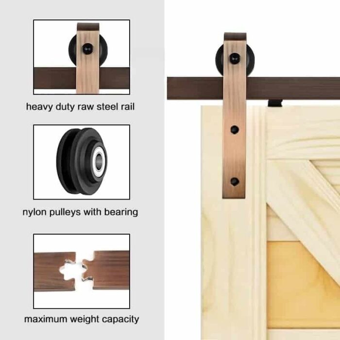 Ray trượt cửa lùa barn door cánh phẳng đơn RT4668 10