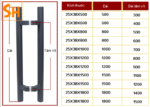 Tay nắm cửa kính inox màu đen giá rẻ OK104.2