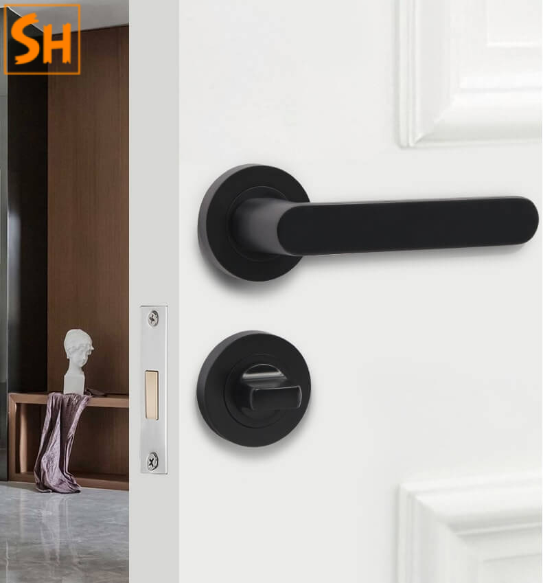 Khóa cơ không chìa phòng vệ sinh tối giản DFL-713BL Khóa cơ không chìa phòng vệ sinh tối giản DFL-713BL