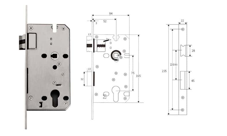 Khoá cửa gỗ một đầu khóa tay gạt hợp kim Taura DFL-1001 17