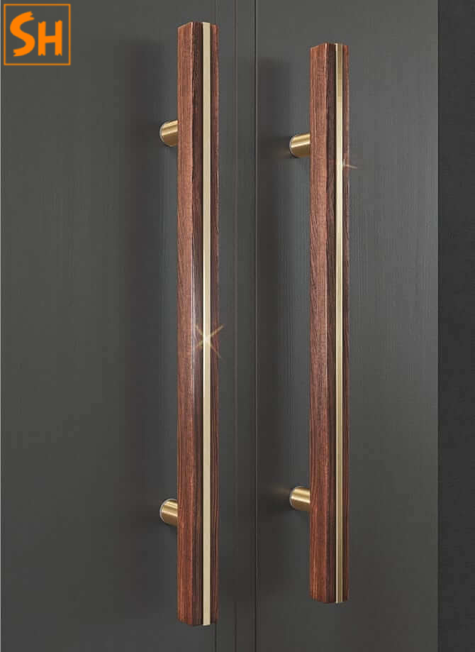 Tay nắm cửa chính bằng gỗ óc chó cao cấp B-299 Tay nắm cửa chính bằng gỗ óc chó cao cấp B-299