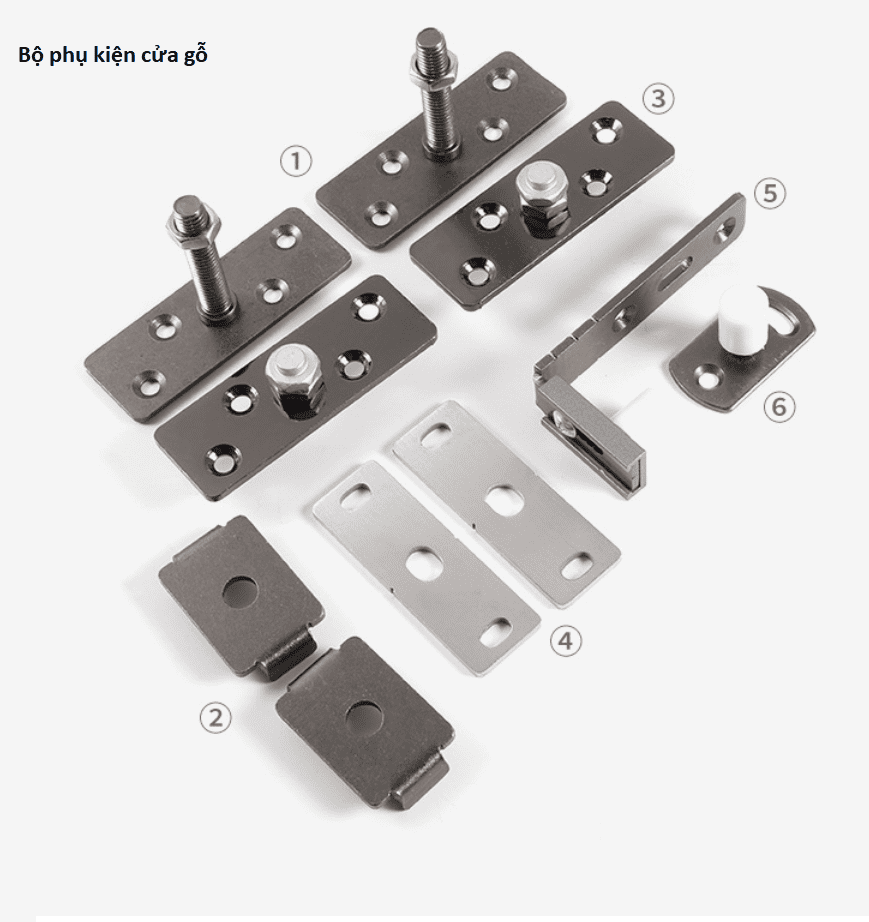 Bộ phụ kiện ray trượt cửa lùa đồng bộ 4 cánh BTC-YG213 5