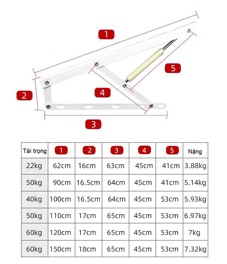 Phụ kiện tay nâng hạ piston giường thông minh XM1500 8