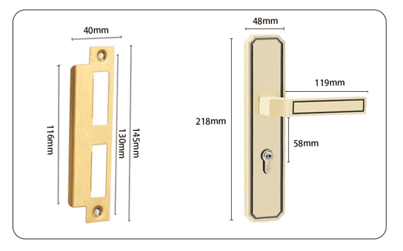 Khóa cửa phòng khách cổ điển bằng đồng S09S684C-5