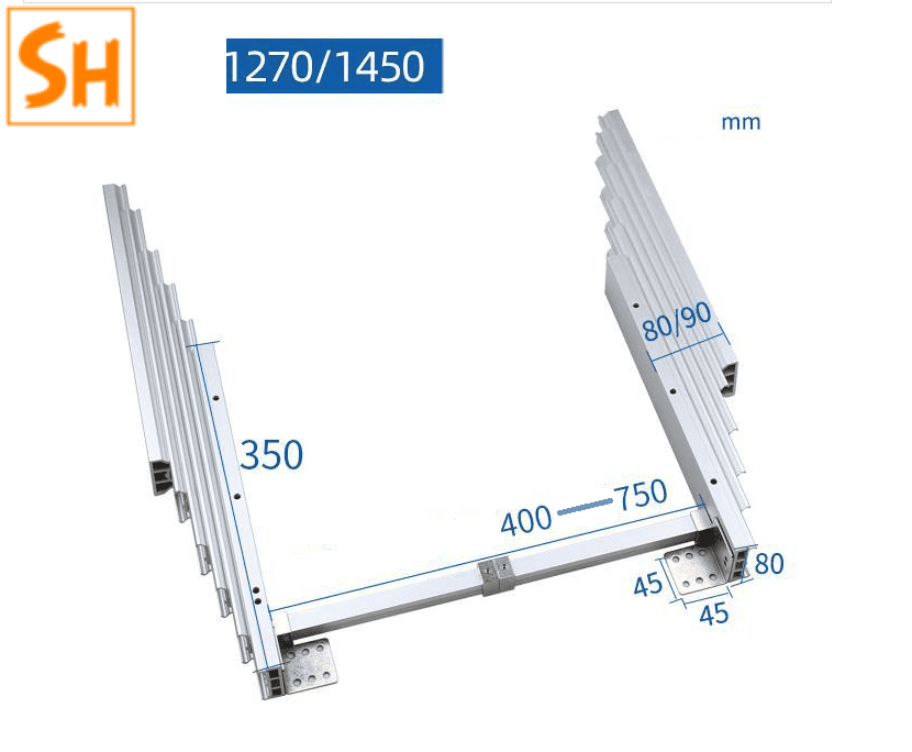 Ray bàn âm đa năng mở rộng phẳng BTCR1270-1450 3