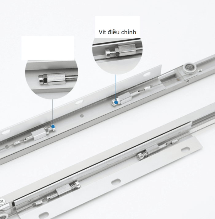 Ray trượt cửa gỗ 2 cánh đồng bộ BTS-SSD 7