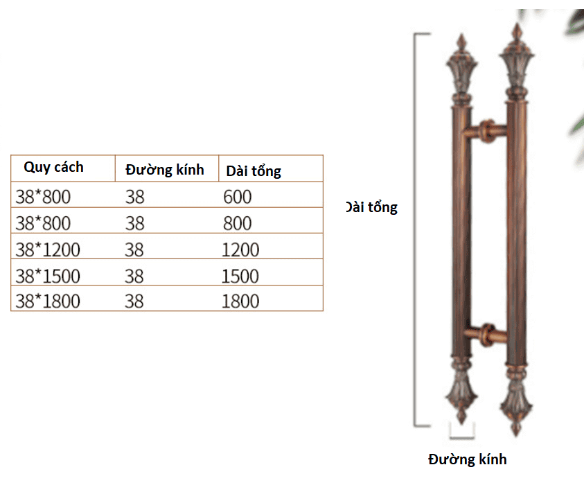 Tay nắm cổng cổ điển sang trọng bằng Inox QB-001 8