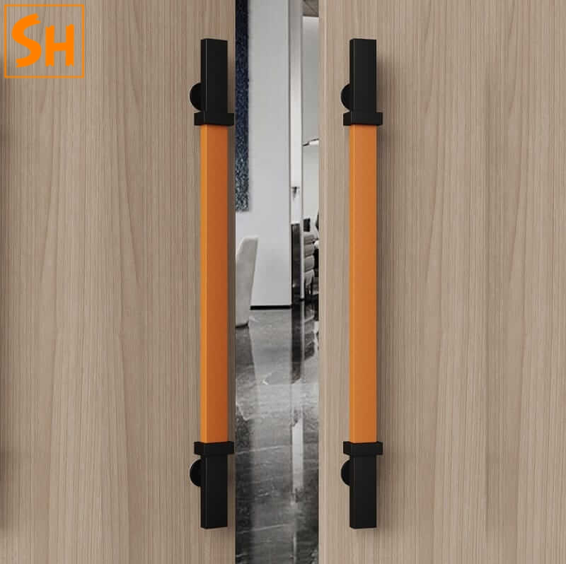 Tay nắm cổng bằng da và gỗ cao cấp SH-297 Tay nắm cổng bằng da và gỗ cao cấp SH-297