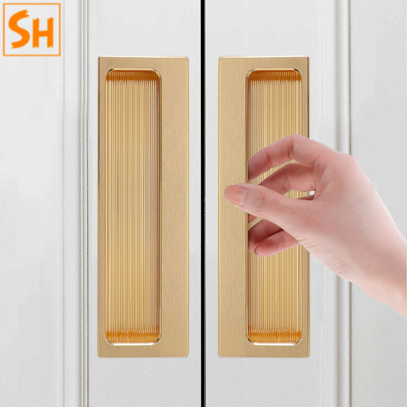 Tay nắm âm hợp kim rãnh vân sọc SH8215 Tay nắm âm hợp kim rãnh vân sọc SH8215
