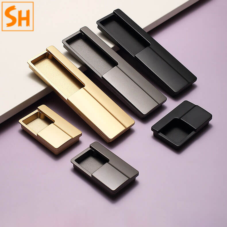 Tay nắm âm hợp kim kẽm hiện đại tối giản S6718 Tay nắm âm hợp kim kẽm hiện đại tối giản S6718