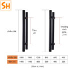 Tay nắm cửa kính, cửa gỗ bằng inox cao cấp DOR811008 13