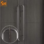 Tay nắm cửa phòng họp inox dáng cong hiện đại DOR8080